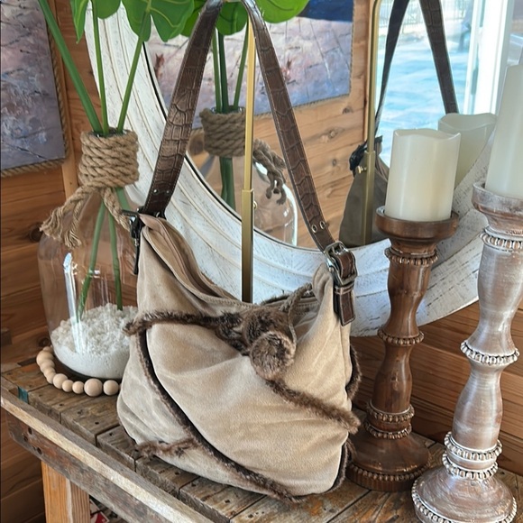 Franco Sarto  suede Tan Shoulder Bag - Picture 1 of 10